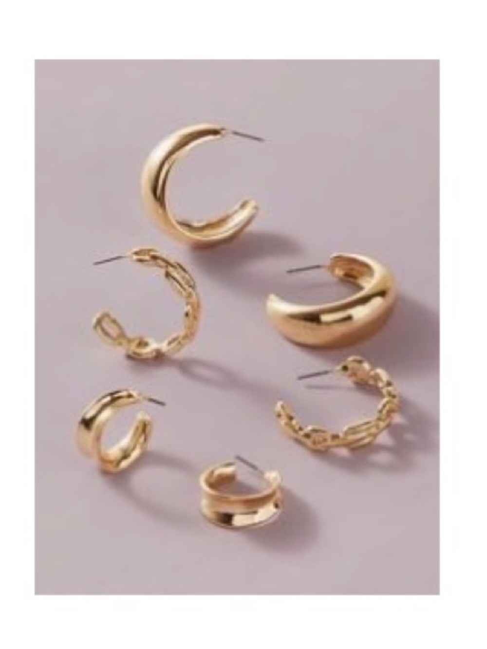 Shein 3 Pairs of Hoop Earrings